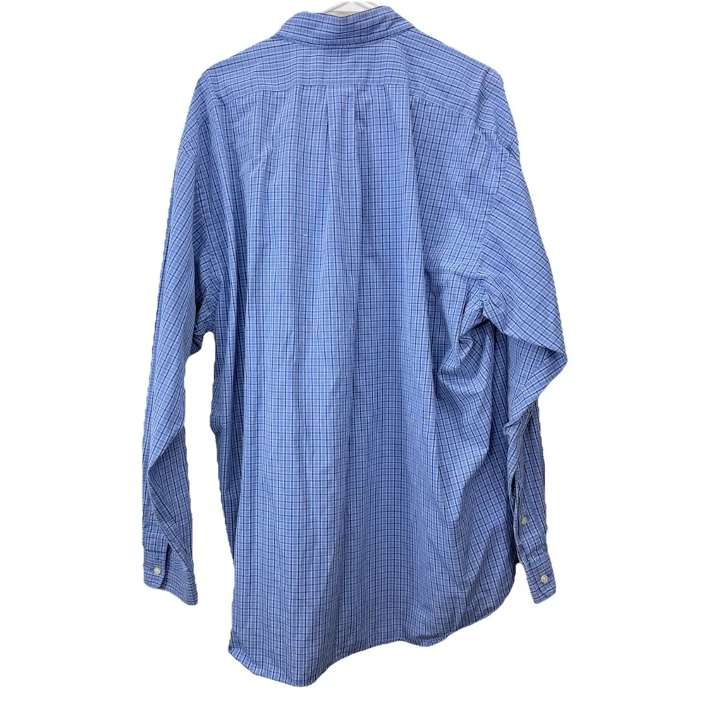 Polo Ralph Lauren Blue‎ Plaid Cotton Button Down Blake Shirt XL